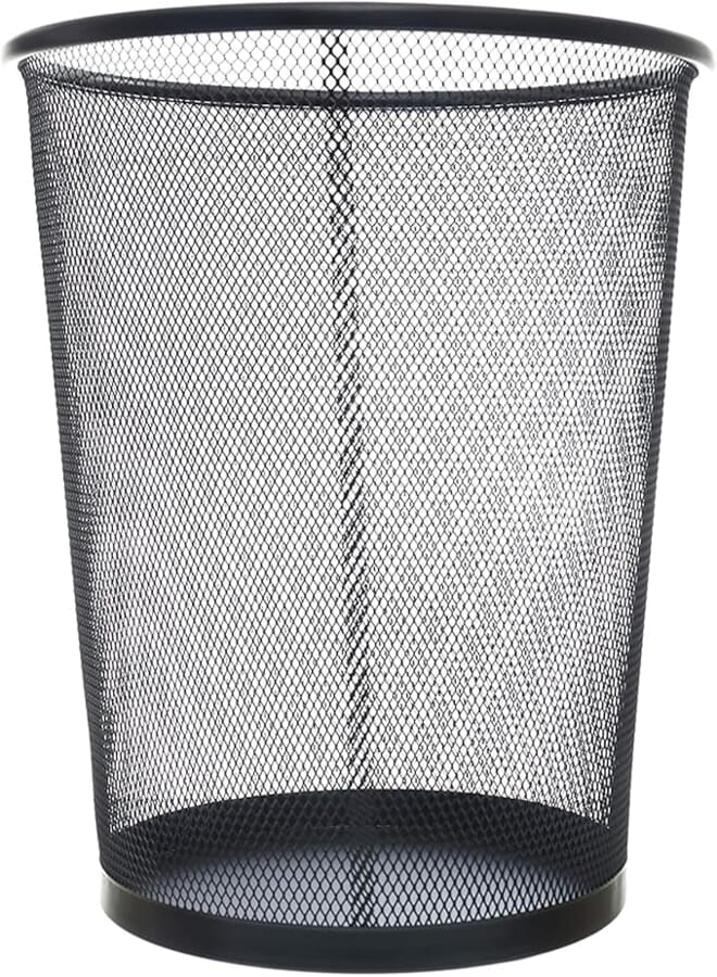 Metal Mesh Coated Basket, Black